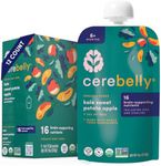 Cerebelly Organic Baby Food Pouches – Organic Fruit & Veggie Purees, Great Snack for Toddlers (Kale Sweet Potato Apple (4 Ounce, 12 Count))