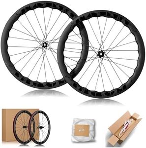 Corki Cycles Carbon Fiber Road Bike Wheels 700C Disc Clincher, Carbon Hub, Center Lock for Road Bike-Wave Circle