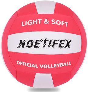 Noetifex Soft Volleyball-Super Soft Fabric Light Volleyball for Indoor Practice Safe and Quiet Kids Youth Beginners House Yard Training Practice Games(Deflated)