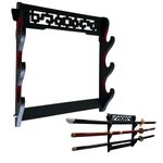 GUIIYLGG Sword Holder Katana Wall Mount - 3 Tier Velvet Padded Katana Stand Samurai Rack Samurai Sword Display Rack Wand Wakizashi Sword Stand Zoro Animation Sword Display