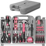 Hi-Spec 56pc Pink Home & Office DIY Tool Kit Set. Complete Household Tool Box with Essential Hand Tools Included for Basic Repairs, Maintenance & Home Improvement Projects