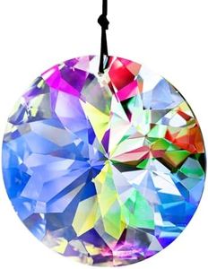 3"/79mm Hanging Crystal Prism Suncatcher for Window Large Sun Catchers AB Colored Faceted Prisms Ornament Rainbow Maker Chandelier Crystal Pendant