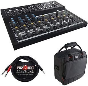 Mackie Mix12FX 12-Channel Compact Mixer with G-MIXERBAG-1212 Padded Nylon Mixer Bag & PB-S3410 3.5 mm Stereo Breakout Cable, 10 feet Bundle