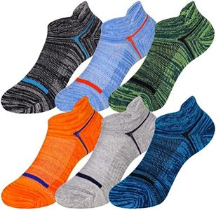 Kids Boys Ankle Socks Low Cut Athletic Cotton Sport Socks For Little Boys 6 Pairs, Multi Color, 9-13 Years