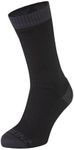 SEALSKINZ Unisex Wiveton Waterproof Warm Weather Mid Length Sock, Black, L EU