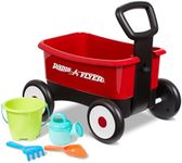 Radio Flyer Push & Pull Walker Wagon with Garden Tools, Red 2-in-1 Wagon for Toddlers, For 1-4 Years Old