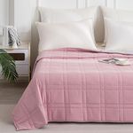 King Size Weighted Blanket for Couples (25lbs, 88"x104") - Queen or King Size Bed Adult Heavy Blanket for Better Sleeping with Noiseless Glass Beads, Fresh Pink