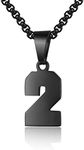 Number Necklace for Boy Black Athle