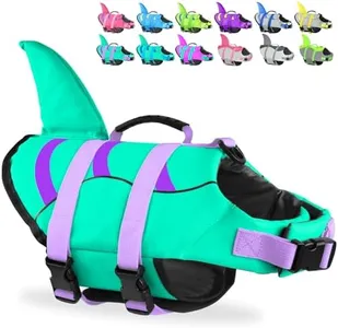 Fragralley Shark Dog Life Jacket, Easy to Put on Dog Life Vest for Swimming and Boating, Vibrant & Adjustable Dog Life Preservers for Small Medium Large Dogs, Suit to Swim, Fish, Beach, Surfing