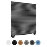 No Drill Blinds Non-woven Fabric Cut to Size Blackout Thermal Easy Fit Self Adhesive Stick On Blinds Pleated Temporary Shades Clip In Paper Blinds for Windows Patio Doors Kitchen Bathroom Bedroom