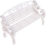 F Fityle Dollhouse Furniture 1:6 Scale Miniature Modern Styled Garden Patio Park Bench Garden Decor - White, as described