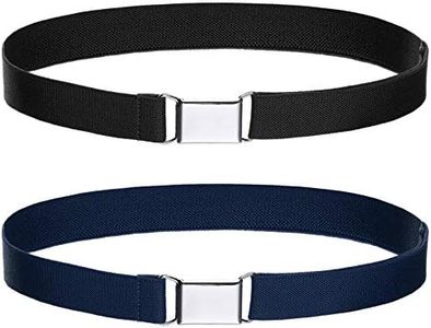 WELROG Toddler Kids Adjustable Buckle Belt - Elastic Child Silver Buckle Belts for Girls Boys, Black/Navy Blue, One size