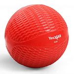 Yes4All Soft Weighted Toning Ball/Medicine Ball & Exercise Pilates Ring - Multi Colors & Weights Available (Red - 6lbs)