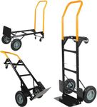 RedSwing 2 in 1 Convertible Hand Truck, Portable 4 Wheel Dolly Cart with Swivel, Heavy Duty Platform Cart for Moving, 330 Lbs Capacity,Yellow