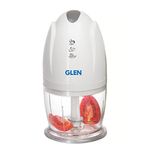 Glen Electric Chopper for Kitchen, 400ml Bowl, 200W Mini Fruit & Vegetable Cutter with Rust-Resistant Stainless Steel Blades, Whisker Disc, Chops Onion & Nuts - White (SA4041MC)