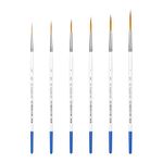 XDT#830 Rigger Artist Paint Brush 6 Piece Set Extra Long Fine Point Liner Tip #000#00#0#1#2#3, Scale Models Nail Acrylic Oil Watercolor