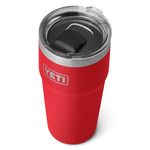 YETI Rambler Cup, Vacuum Insulated Stainless Steel Stackable Cup with Magslider Lid, Rescue Red, 20 oz (591 ml)