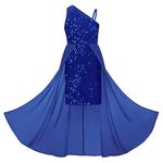 GRACE KARIN Girls A-Line Maxi Dress Casual Party Formal Wedding Children's Clothing Sweet Princess Dress 8 Years Royal Blue