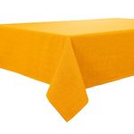 BALCONY & FALCON Rectangle Tablecloth, Wrinkle Resistant and Water Proof Table cloth, Decorative Linen Fabric Tablecloths for Dining, Parties, Kitchen, Wedding and Outdoor Use (Golden, 140x180cm)