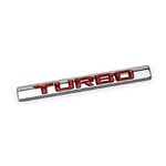 Dsycar 3D Metal TURBO Premium Car Side Fender Rear Trunk Emblem Badge Decals TURBO Emblem Badge Replacement for Universal Cars (red)