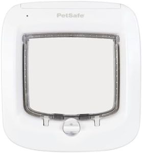 PetSafe Microchip Cat Door, Exterior or Interior Pet Door - Multi-User RFID Access Up to 40 Pets, 4-Way Locking, Weatherproof, DIY Easy Install, Hardware Kit; Privacy for Cat Litter Box or Pet Feeder