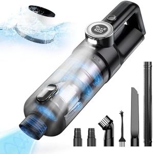Lalalumi Handheld Vacuum Cleaner 2 Speeds, 14000PA Powerful Suction Car Hoover Vacuum, Black Cordless Vacuum Cleaner Handheld with Nozzles, HEPA Filter & LED light for Car Home Office