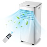TANGZON Portable Air Conditioner 7000/9000 BTU, 4-in-1 Mobile AC Unit, Dehumidifier, 2 Speeds Cooling Fan with Sleep Mode, 24H Timer, Remote Control, Digital Display & Window Kits (7000BTU)