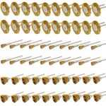 NIUPIKA 3mm Brass Wire Brushes Cup Wheels Cleaning Brush Kit Polishing Attachment Accessory Die Grinder Rotary Tools 60 Pcs