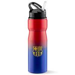 FC Barcelona Water Bottle with Straw Metal Water Bottle for Football Fans Sports Work School Gym Football Gifts for Him