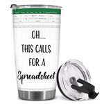 BECHUSKY Accountant Gifts Spreadsheet Tumbler, Accountant Gifts Spreadsheet For Boss Tumbler 20OZ - Gifts Coffee Mug For CPA Nerd Family Men Women Coworker Christmas