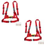 RASTP 4 Point Racing Safety Harness Set with 2" Straps for Racing Seat,Red (Pack of 2)