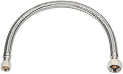 EZ-Fluid Plumbing 30" x 1/2" Fip x 3/8" Comp S.S Braided Flexible Water Hoses Connectors,Faucet Supply Line,Faucet Water Supply Hose Connector Lines For Bathroom,Kitchen,Outdoor Sink Faucets(1)