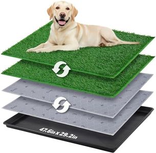 Dog Grass Pad with Tray Extra Large 47.6‘’x29.2'',Portable Dog Litter Box with 2 Pcs Replacement Artificial Grass & Washable Reusable Training Puppy Pee Pads,Grass Pad for Dogs Potty