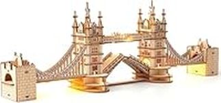 ROWOOD 3D Wooden Puzzle Tower Bridge Model Kit for Adults to build, DIY Wooden Model Building Construction Craft Kits, Ideal For Christmas And Birthday Gift