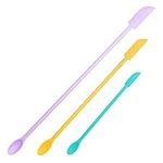 Jagowa 3Pcs Jam Spatula Makeup Spatulas Set Mini Silicone Double Tip Scraper Set for Cosmetics, Food Bottles (Multicolor)