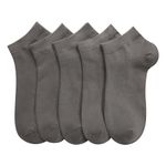 Women Bamboo Ankle Socks Ankle Length Thin Sock Odor Resistant Low Cut Sock 5 Pairs (as1, alpha, l, regular, regular, Dark grey)