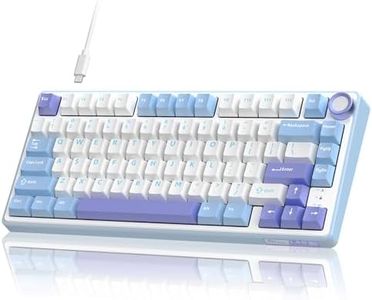 RK ROYAL KLUDGE R75 Mechanical Keyboard Wired with Volume Knob, 75% Custom Gaming Keyboard Gasket Mount RGB Backlit with Software, Cherry Profile, Hot Swappable Silver Switch, PBT Keycaps