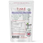 Resveratrol Pro Q10 - Trans-Resveratrol, Coenzyme Q10, Pterostilbene, Pine Bark, Green Tea, Grape Skin, Piperine - Split Dose for Maximum Benefits - UK Manufactured - Zero Additives - 60 Capsules