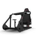 GT OMEGA ART Racing Simulator Cockpit RS9 Gaming Console Seat for Thrustmaster TX Ferrari 458 Italia Edition Steering Wheel Pedals & TH8A Shifter T300RS PS4 Xbox, with Stand & Reclinable Chair Rails