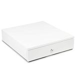 Syson POS White 13" Automatic Cash Drawer with Removable Coin Tray 4 Bill/ 4 Coin, RJ11 Cable, 2 Keys, Compatible POS Receipt Printer