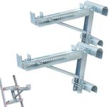 1 Pair Ladder Jacks, 2-Rung Short Body Ladder Jack Tool to 20-Inch Width, Aluminum Ladder Platform Accessories for Stages up, Withstand 264 LBS, Silver