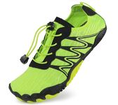 BenSorts Mens Womens Barefoot Mesh Water Sports Shoes Aqua Shoes Breathable Green Women Size 5.5 Men Size 4.5