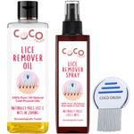 Ayurvedic Lice Removal Oil, Lice Hair Spray & Lice Comb | 100% Natural | Kills Lice, Eggs & Nits in 20 Minutes | Easy & Safe for Kids (2 * 50ml + comb) (100ml)