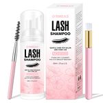 Smarxin Lash Shampoo for Eyelash Foaming Cleansing,Lash Extension Cleanser,Eyelash Extension Remover Nourishing Formula,Makeup Remover for Salon and Home use,3 Piece Set