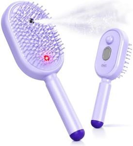 Electric Spray Air Cushion Massage Comb, 3-in-1 Air Cushion Massage Brush with Water Spray - 2026 Upgraded Electric Steam Hair Comb for All Hair Types (Purple)
