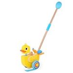 Battat – Waddling Push Toy – Wooden Duck – Walks & Flaps – Silly Sounds & Bobble Head – 12 Months + – Quack & Go Duck