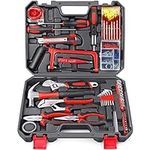 Arrinew Tools Kit 108pcs DIY General Household Hand Tool Kit with Plastic Toolbox Storage Case for Daily Repair and Maintenance