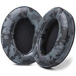 WC PadZ - The Ultimate Upgraded Earpads by Wicked Cushions - Compatible With Audio Technica, HyperX, SteelSeries Arctis & More - Extra Thick - Bigger Opening - Softer Memory Foam | Black Camo