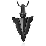 Minicremation Cremation Jewelry for Ashes Stainless Steel Urn Pendant Necklace for Mens Boys Cool Spearpoint Arrowhead Memorial Keepsake Ash Jewelry