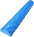 Colaxi Portable Yoga Column Roller, Pilates Foam Roller, Muscle Massage Balance Trainer Equipment Half Round Roller Block for Sports, Exercise, Blue